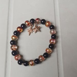 Elegant Black and Gold Beaded Bracelet